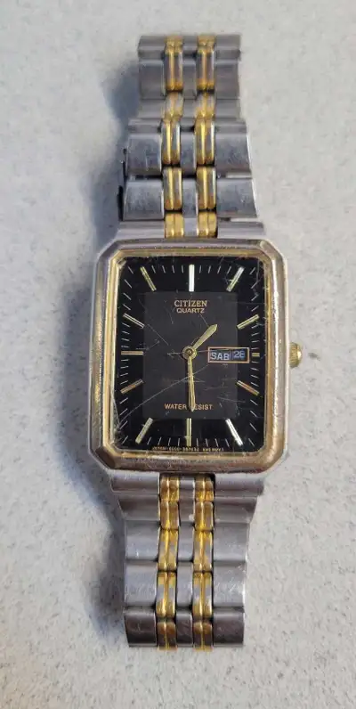 Men's Citizen tank style watch 2 tone. New battery , View more