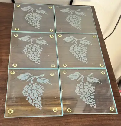 NEW Grape Glass Coaster Set of 7, View more