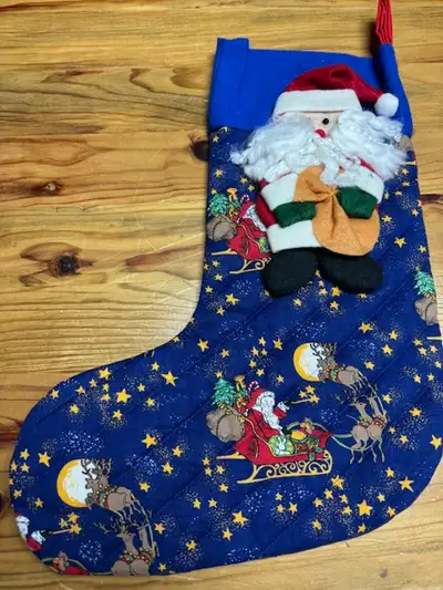 Blue Stocking Santa, View more
