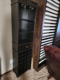 Storage display cabinets with wine rack