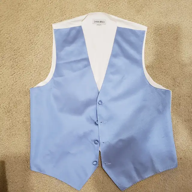 Men’s Baby Blue or Powder Blue Vests or Waistcoats – Only $5 ea
