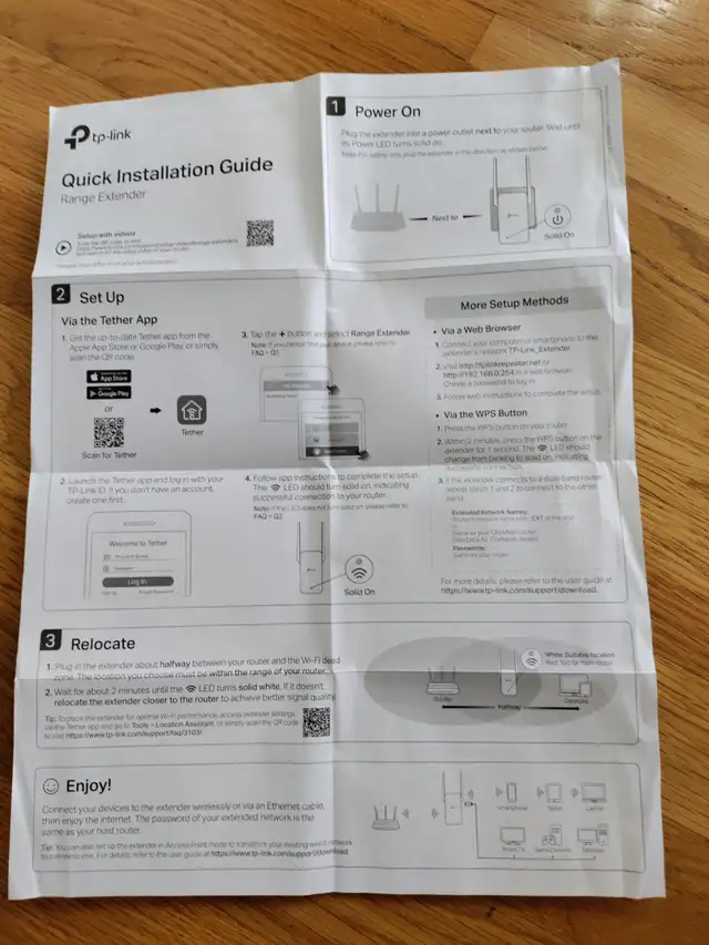 Ptp-link Mesh Wi-Fi Extender/Works w Any Wi-Fi Router for sale ...