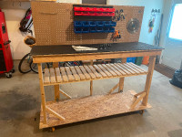 Workbench - solid, large workspace and tools/hardware storage