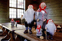 Garden Gnomes Statues, Santa Claus & Pixie Wife