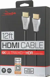 Rocketfish premium high speed hdmi cable with Ethernet 12ft