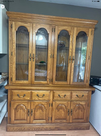 2 piece wooden hutch 