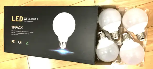 Brand New in Box G25 LED Globe Light Bulbs 40 Watt Equivalent X5 in Indoor Lighting & Fans in Ottawa - Image 2