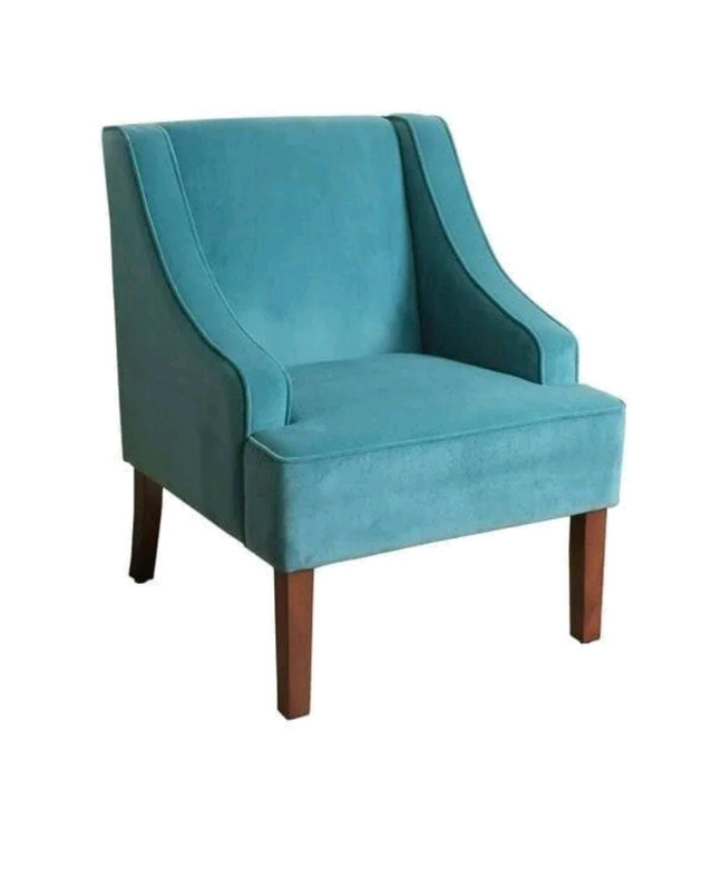 Porch & Den Lyric Turquoise Velvet Swoop Arm Accent Chair /New in Chairs & Recliners in Markham / York Region - Image 2