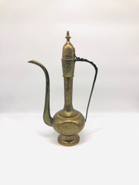 Large 17” Brass Pitcher pot, Coffee pot Arabic decor