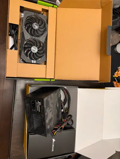 Graphics Card, Power supply, Asus Motherboard, 16GB ddr4 ram, 16GB ram all for sale for one price. G...