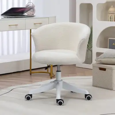 Armless Office Chair, Fluffy Computer Desk Chair with Adjustable, View more
