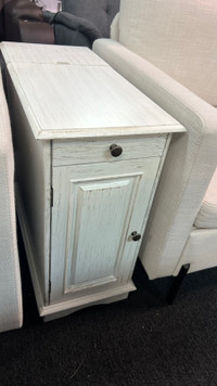 Flip Top End Side Table with Storage Drawer