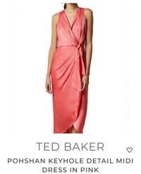 Brand New TED BAKER POHSHAN MIDI DRESS IN PINK - Ted Size 3|8US