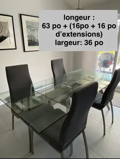 table de cuisine et 4 chaises, View more