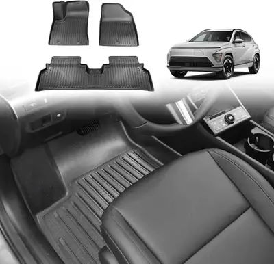 2024-25 KONA EV Heavy Duty Rubber Waterproof Floor Liners, View more