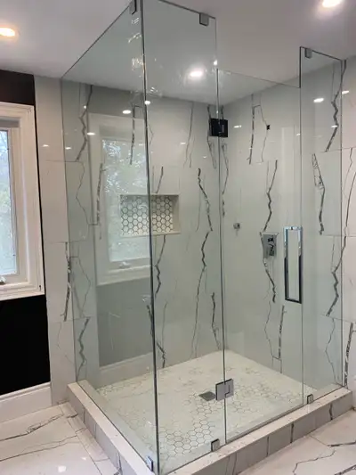 FRAMELESS SHOWER GLASS DOOR ENCLOSURES Framed Shower / Tub Enclosures GLASS RAILING STAIRS DECKS GLA...