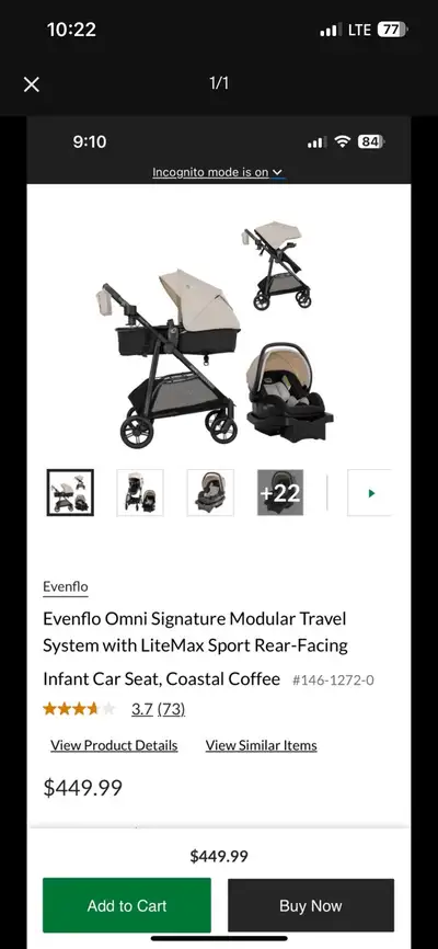 EVENFLO omni signature - baby stroller and infant c, View more