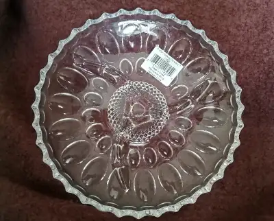ANCHOR HOCKING COMPANY HEAVY GLASS TRAY THREE DIVIDERS NEW, View more