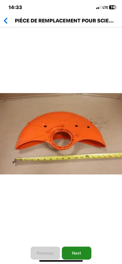 Guarde pour scie a beton stihl 14" modele TS 420-440-700