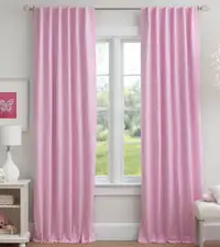 Pottery Barn Pink Polka Dot Black out Curtains