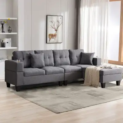 Urgent Top Sale Modern L-Sectional Sofa Flexble Layout Elegant, View more
