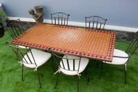 Table en céramique 160 cm et chaises,LIQUIDATION FINALE.