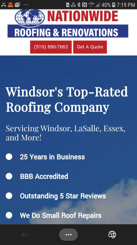 Roofing/ siding/soffit/ chimney repairs shingle & flats in Roofing in Windsor Region