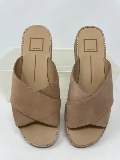 Dolce Vita Light Pink Suede Espadrille Slide Shoes size 8 1/2, View more