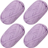 4 PCS T-Shirt Yarn Elastic Fabric Crochet Cloth Yarn (Purple)