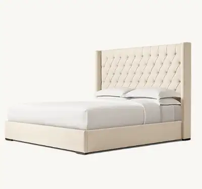 Restoration Hardware Tufted Queen Bed, View more