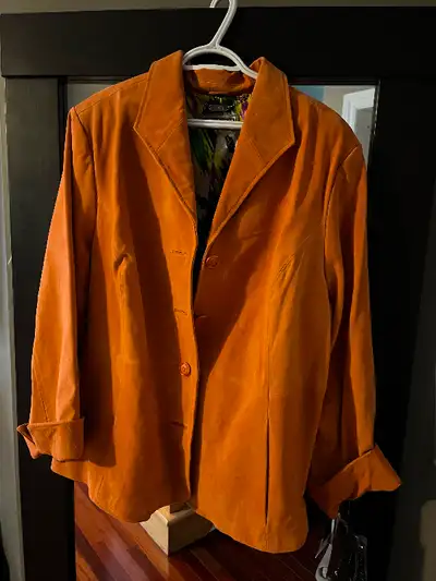 Leather Orange Blazer. Very pretty Brand NEW, View more