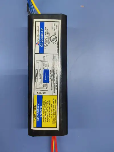 Les six ballasts sont tous fonctionnels et ont été remplacés par des DEL à branchement direct. Utili...
