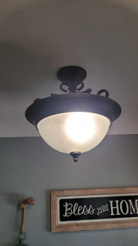 Semi flush mount light fixture in euc