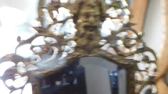 Antique Victorian Brass Beveled Dresser Mirror in Home Décor & Accents in Lethbridge - Image 7