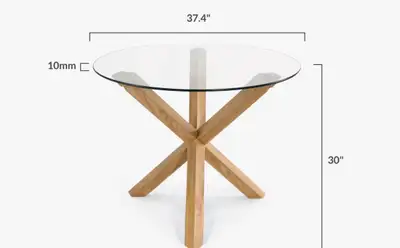 Round dining table + 4 chairs , View more