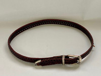 Womens Fossil Leather Herringbone Belt, *See Condition Notes