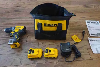New DeWalt Brushless Drill + 2 Batteries + Charger + Case, View more
