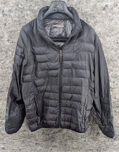 Hawke & Co Men's Grey PACKABLE Quilted Down Puffer Jacket, View more