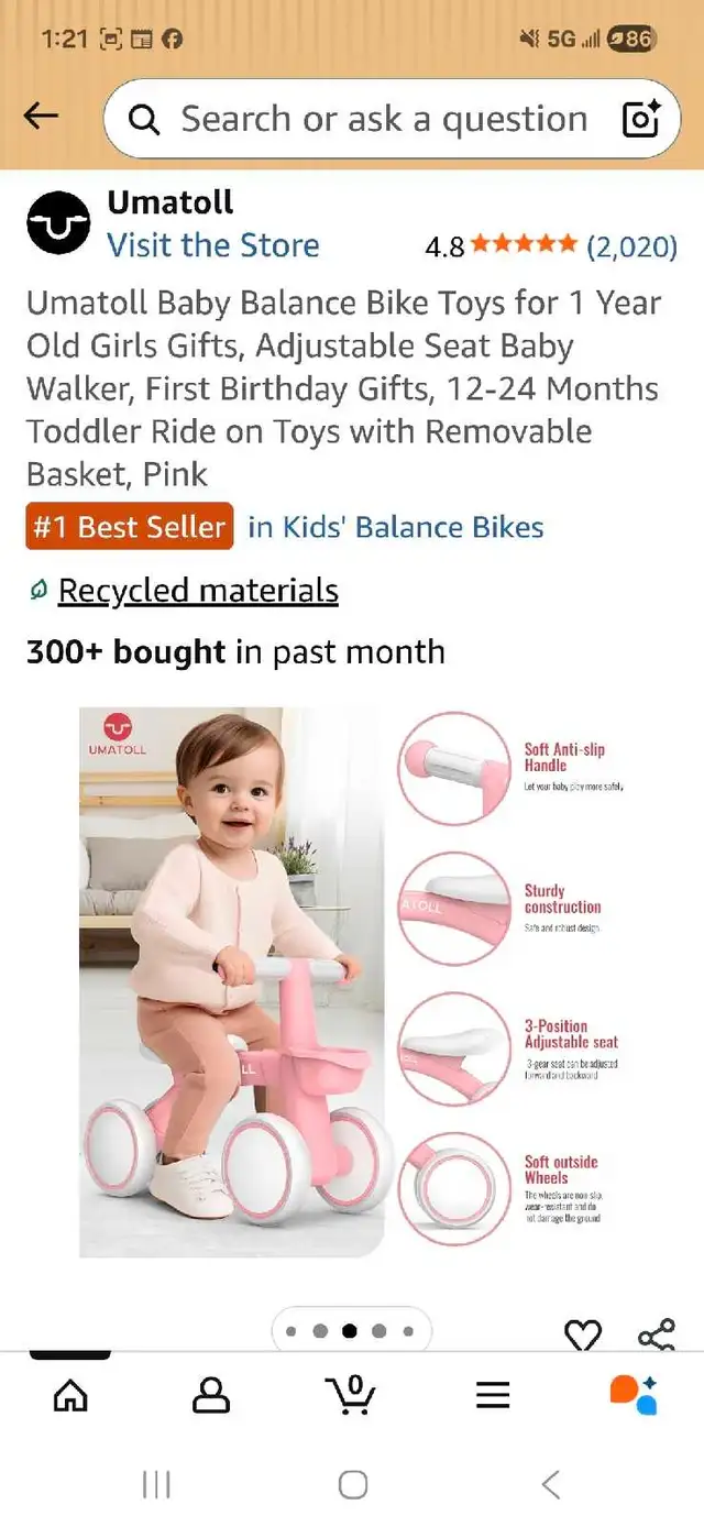 Toddlers Balance Bike in Kids in London - Image 5