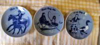 trio of Royal Copenhagen MOTHERS & FATHERS DAY Plates 1970-71