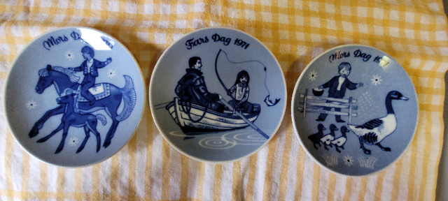 trio of Royal Copenhagen MOTHERS & FATHERS DAY Plates 1970-71 in Arts & Collectibles in London