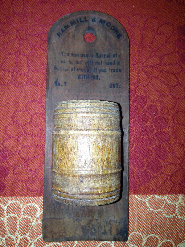 VINTAGE EARLY GALT ONTARIO WOOD MATCH HOLDER HAMMILL & MOORE in Arts & Collectibles in Mississauga / Peel Region