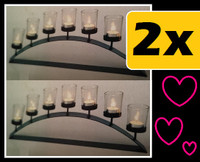 CANDLE HOLDERS (2x) ---7 Votive RAINBOW !! --- $20 !!