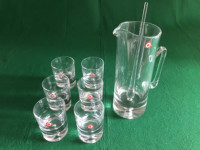 Krosno set pichet et verres en cristal neuf