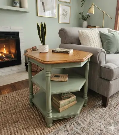 Vintage Sage Accent Table - solid wood, View more