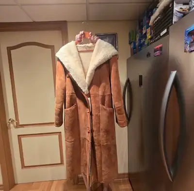women’s shearling long coat - large, View more