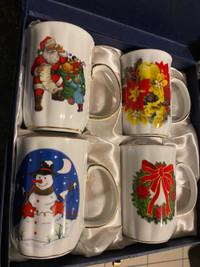 Christmas tea cup set in storage box - REDCED FROM $20