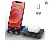 Detachable Wireless Charger Stand & Pad, Qi 2 in 1 Wireless Char