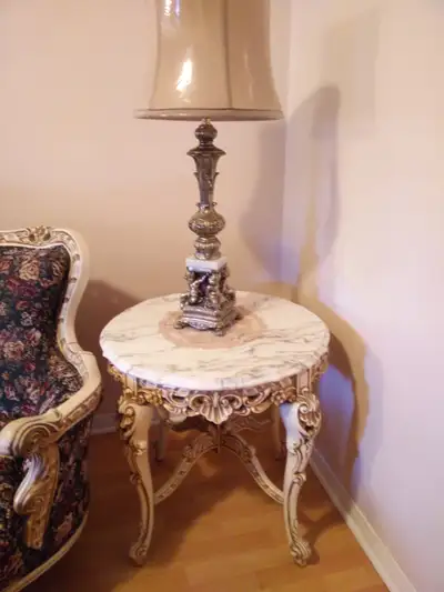 Antique Marble Side Table, View more