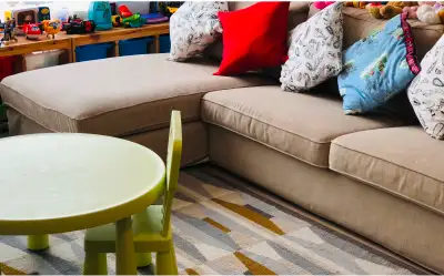 L shape Sofa with washable cover + high chair, View more